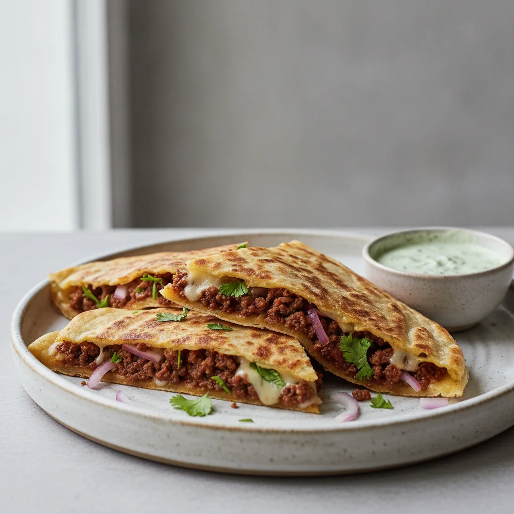 Chipotle Keema Paratha Quesadilla