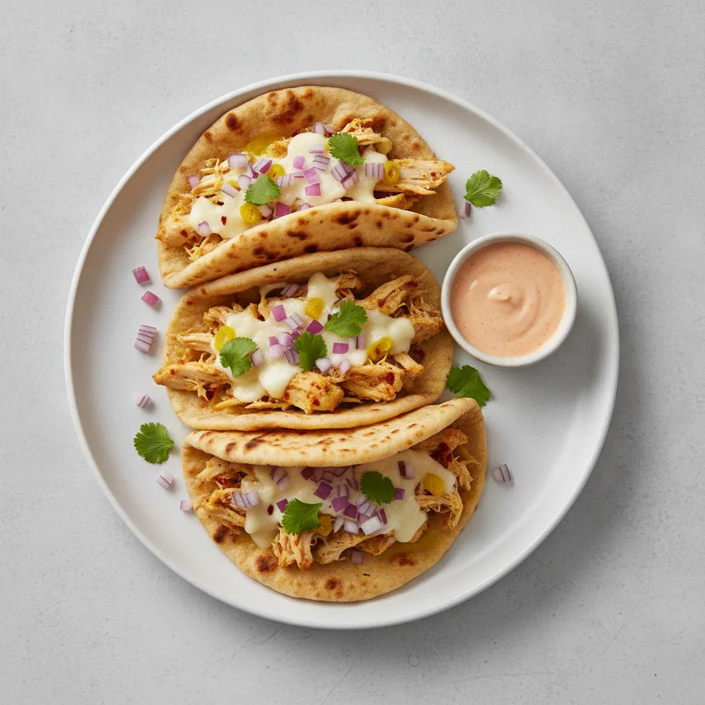 3 Lemon Chili Chicken Naan Tacos