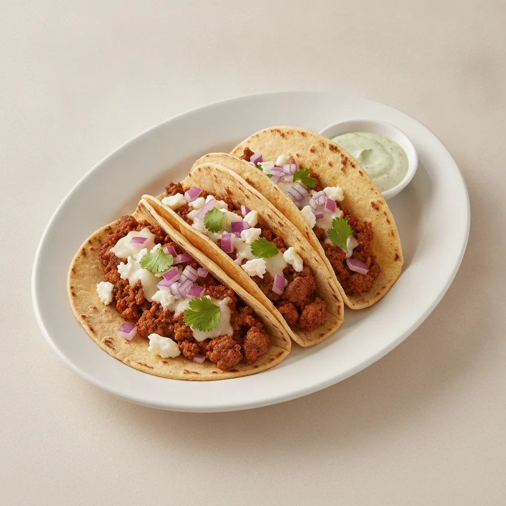 3 Chipotle Keema Corn Tortilla Tacos