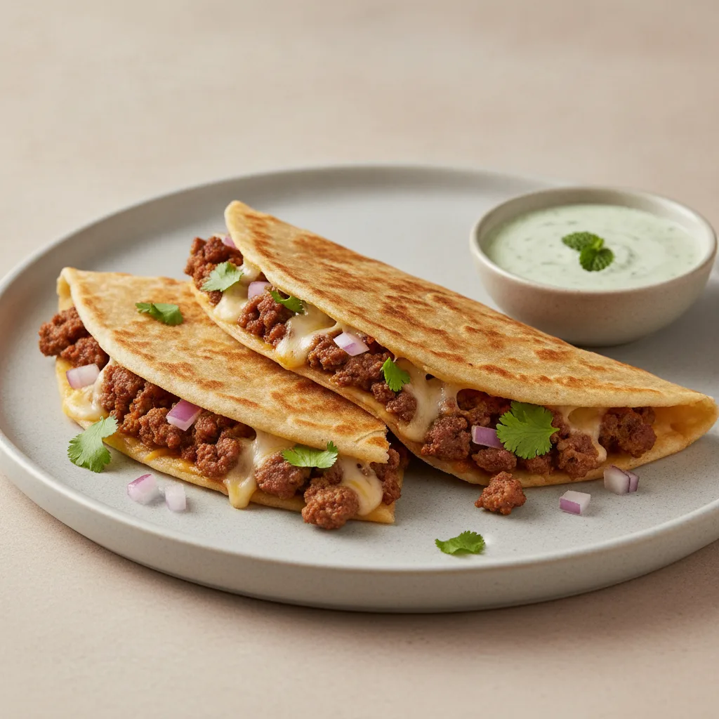 Chipotle Keema Flour Tortilla Quesadilla