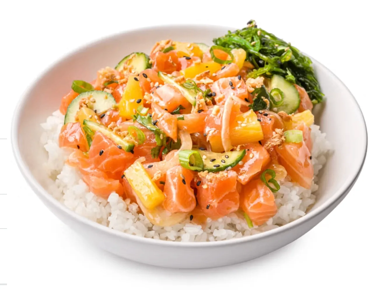 Regular Yuzu Ponzu Salmon over White Rice