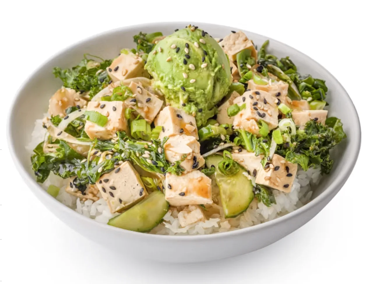 Regular Sweet Shoyu Tofu (v) over White Rice