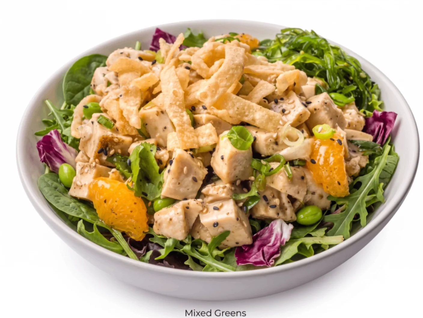 Regular Sweet Sesame Chicken over Salad