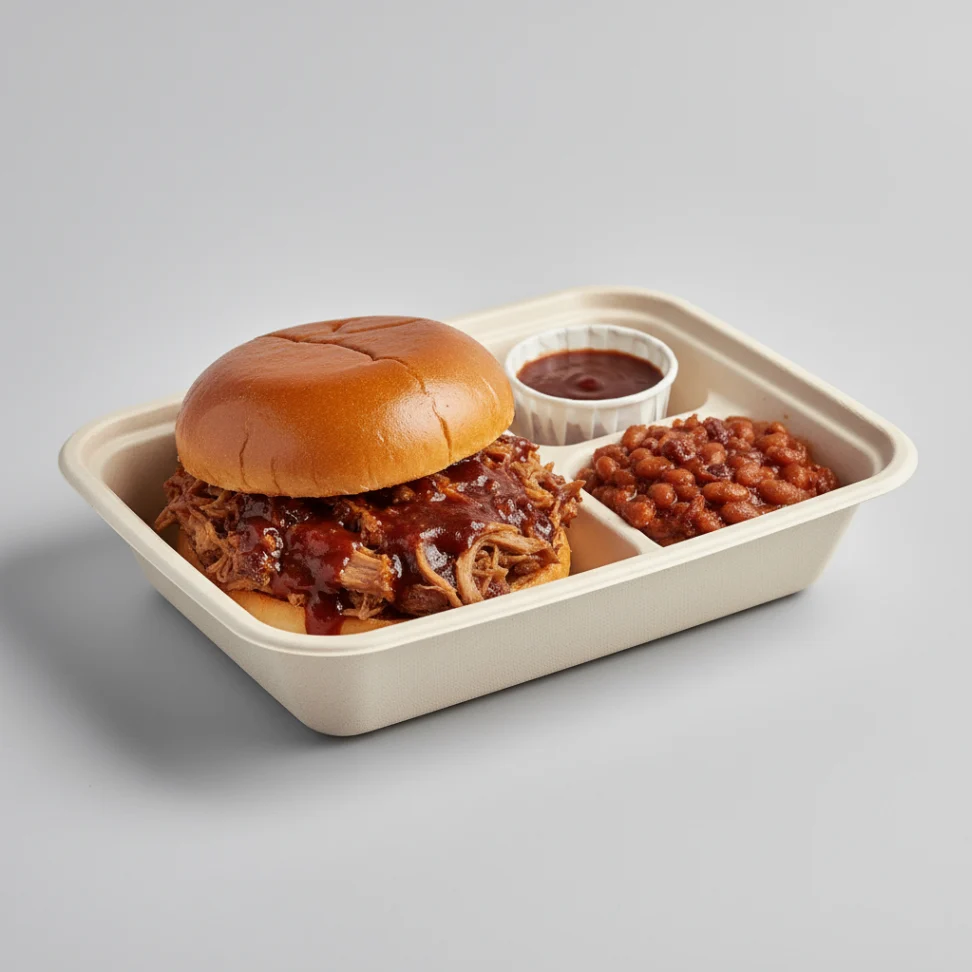 The Sandwich Lunch Box with Pulled Pork (Dairy-Free) and BBQ Beans