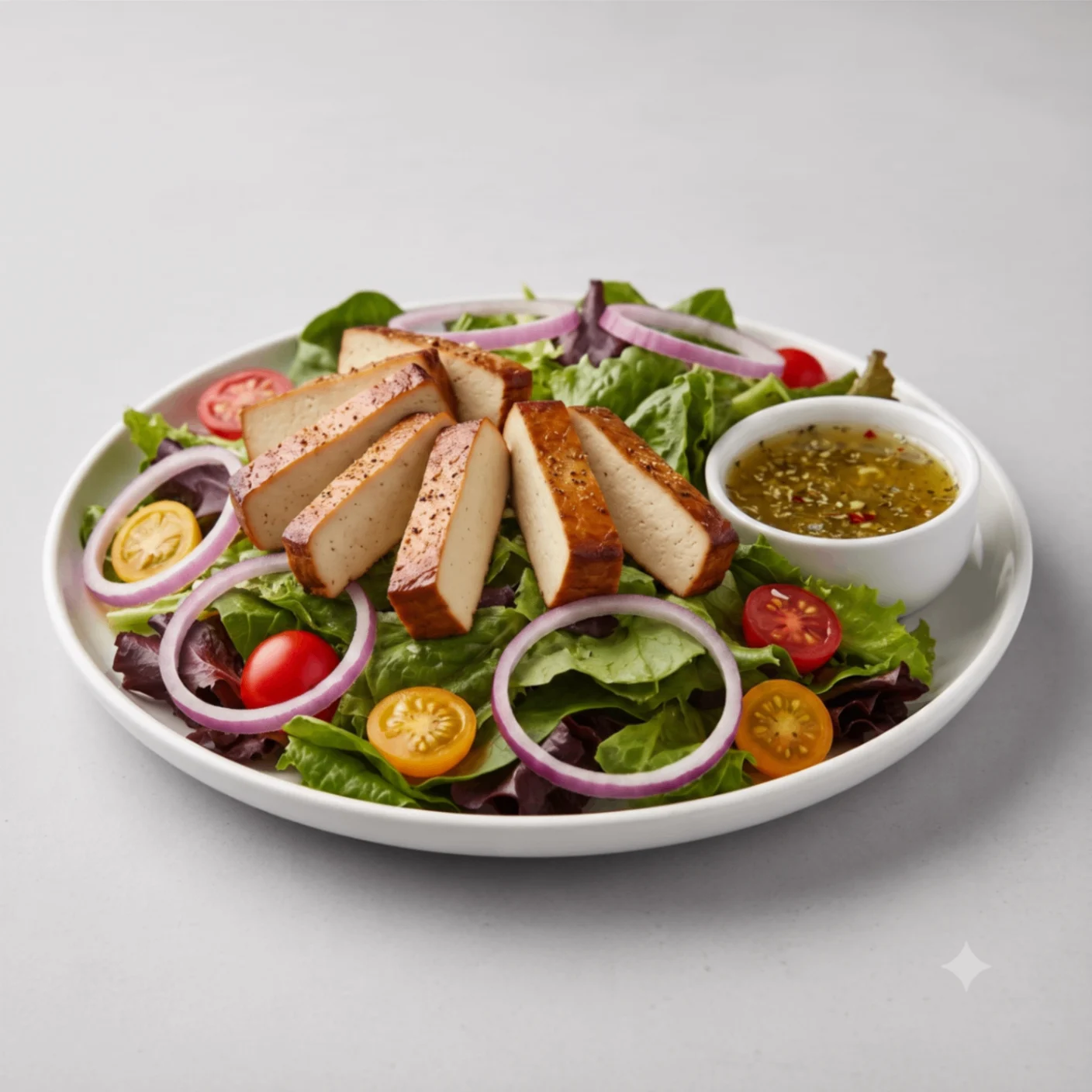 Garden Salad With Smoked Tofu (Vegan)