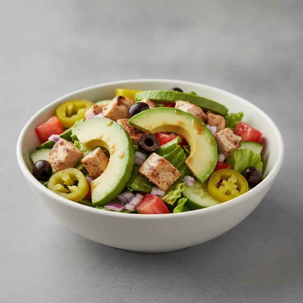 Chicken Salad Bowl (+Avocado) with Mediterranean Vinaigrette