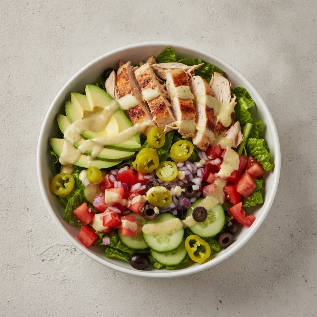 Chicken Salad Bowl (+Avocado) with Lemon Tahini Vinaigrette
