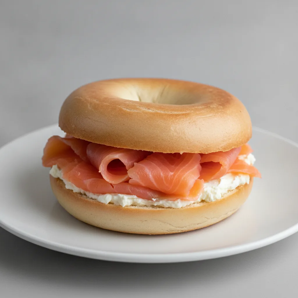 Smoked Salmon Bagel with Plain Bagels, Plain Cream Cheese Smoked Salmon Bagel with Plain Bagels, Plain Cream Cheese