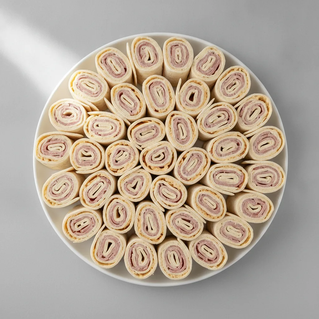 Sandwich Platter with Ham and Swiss Wraps Sandwich Platter with Ham and Swiss Wraps