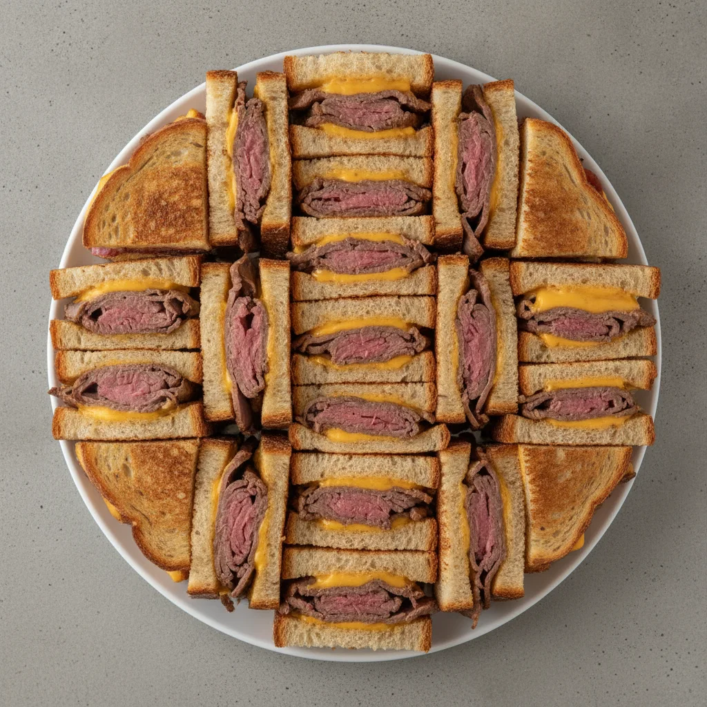 Sandwich Platter with Roast Beef and Cheddar Sandwiches Sandwich Platter with Roast Beef and Cheddar Sandwiches