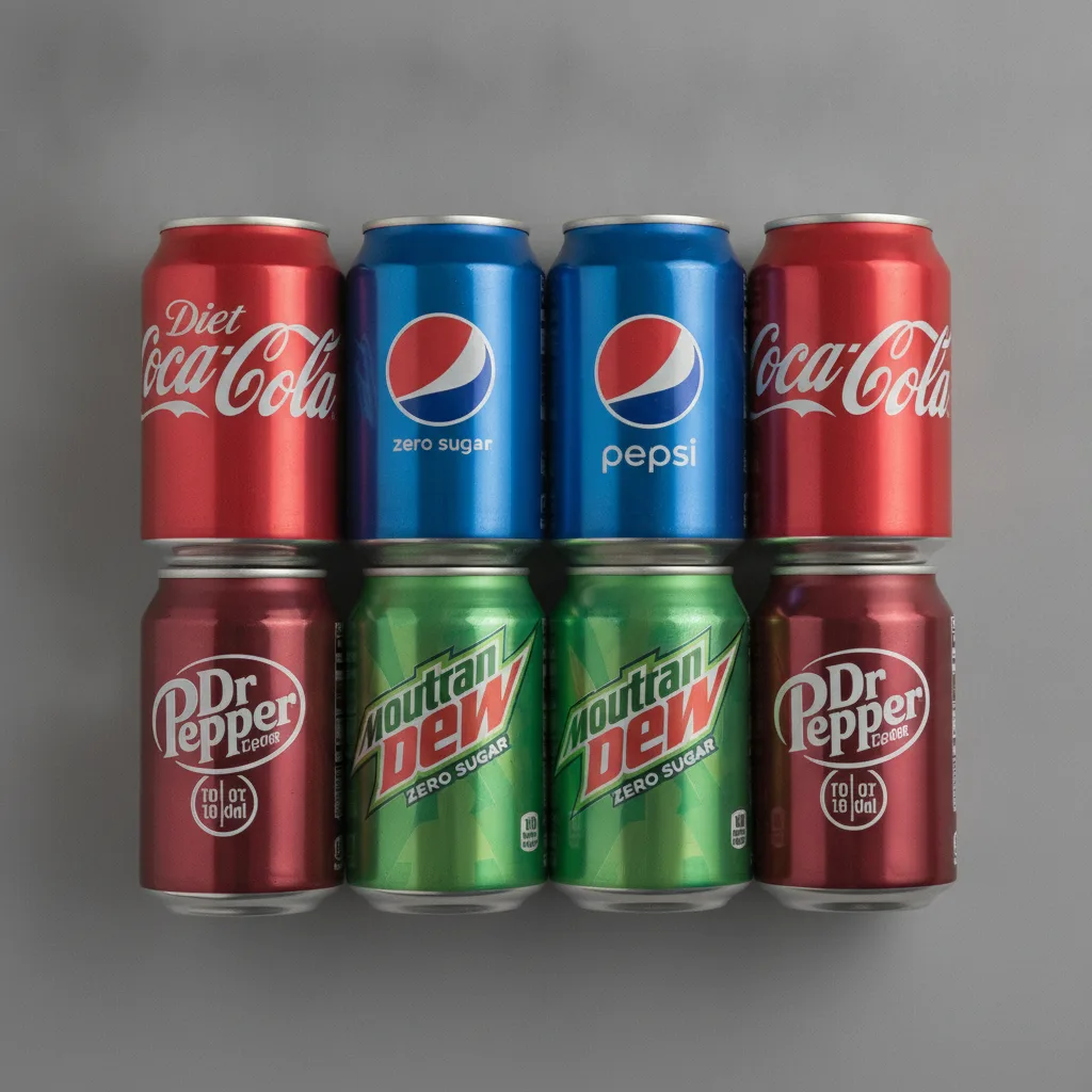 Assorted Individual Sodas with Half Diet and Half Regular Sodas Assorted Individual Sodas with Half Diet and Half Regular Sodas
