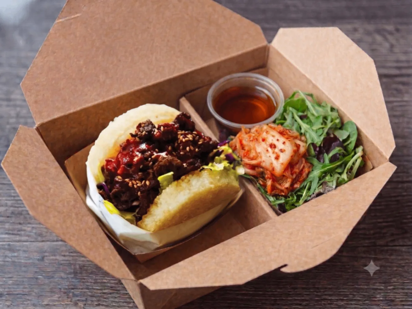 Beef KoJa and Side Salad w/ Kimchi Box