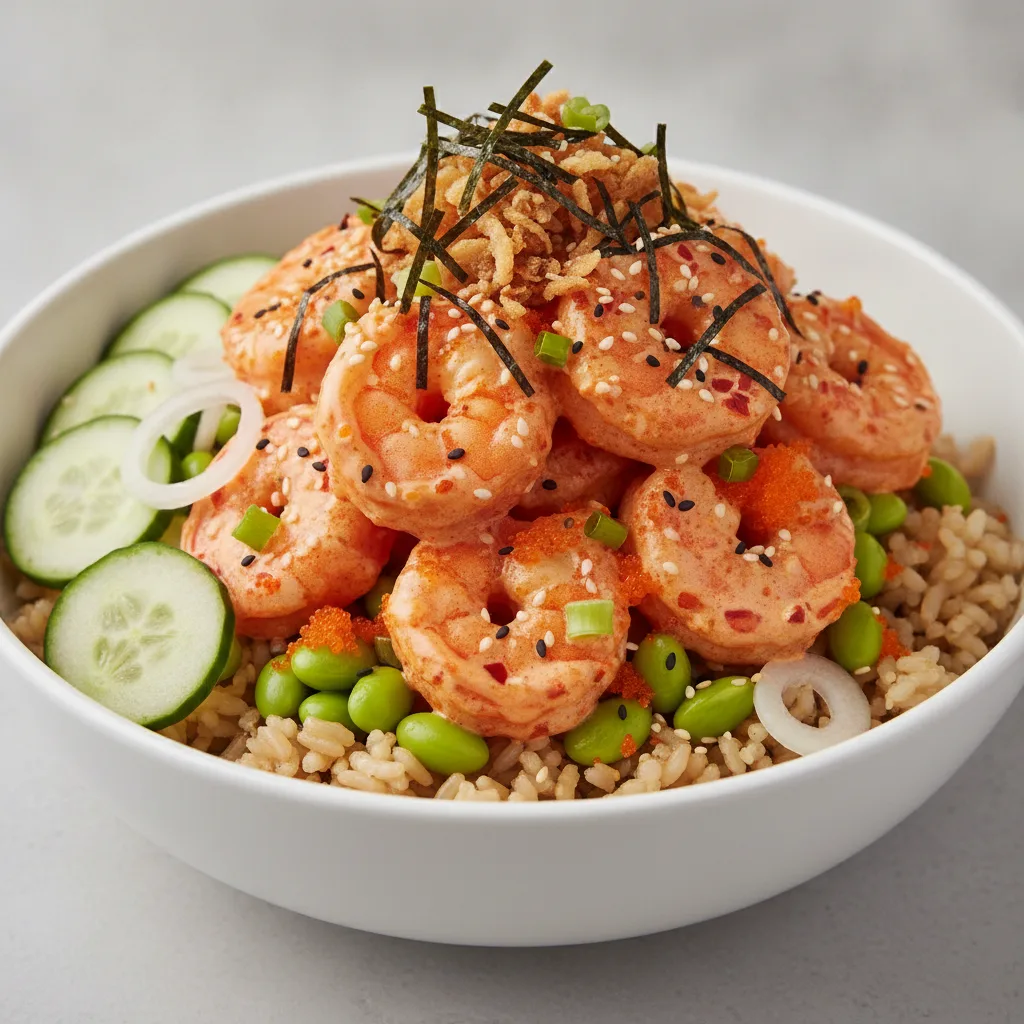 Spicy Shrimp Bowl (Regular) — Brown Rice Spicy Shrimp Bowl (Regular) — Brown Rice