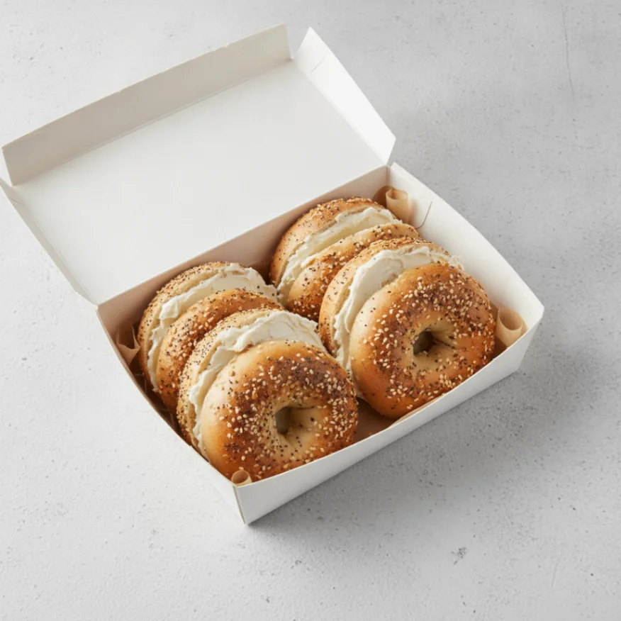 Bagel Box with Everything Bagels, Plain Cream Cheese