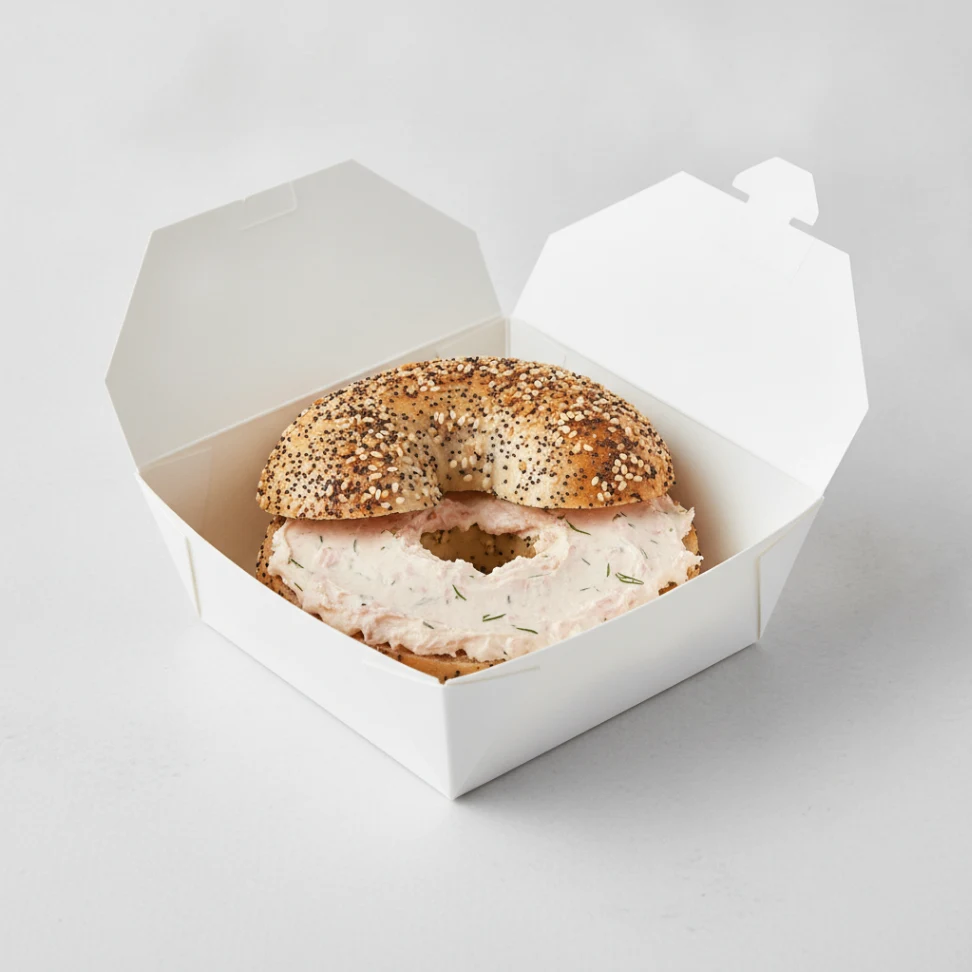 Bagel Box with Everything Bagels, Salmon-Dill Cream Cheese