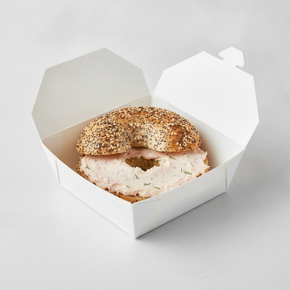 Bagel Box with Everything Bagels, Salmon-Dill Cream Cheese