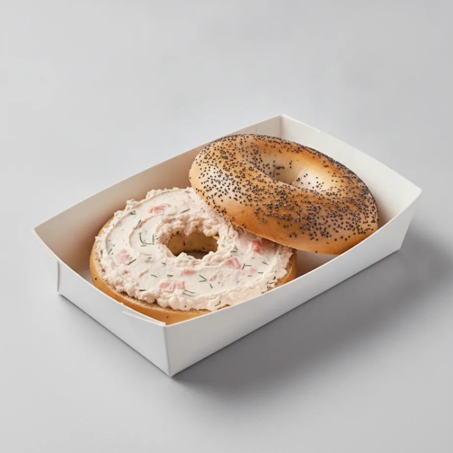 Bagel Box with Poppy Bagels, Salmon-Dill Cream Cheese