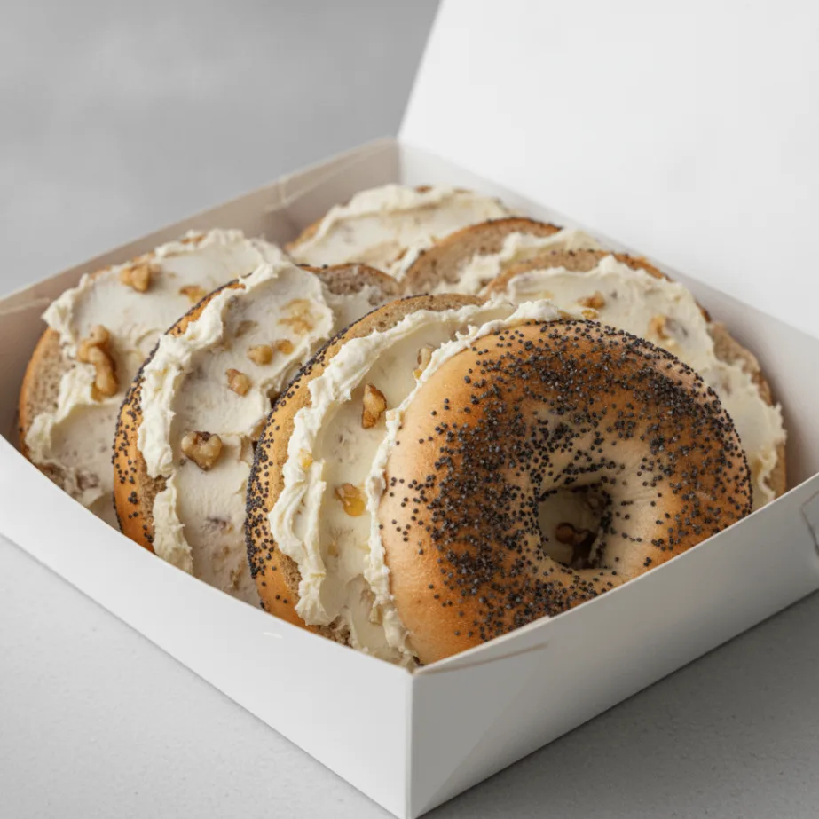 Bagel Box with Poppy Bagels, Honey Walnut Cream Cheese