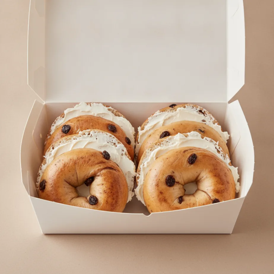 Bagel Box with Cinnamon Raisin Bagels, Plain Cream Cheese