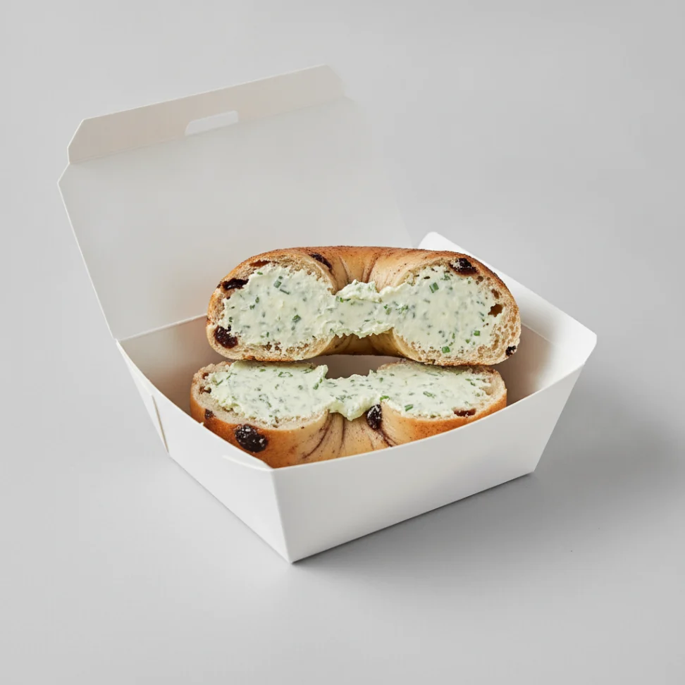 Bagel Box with Cinnamon Raisin Bagels, Chive Cream Cheese
