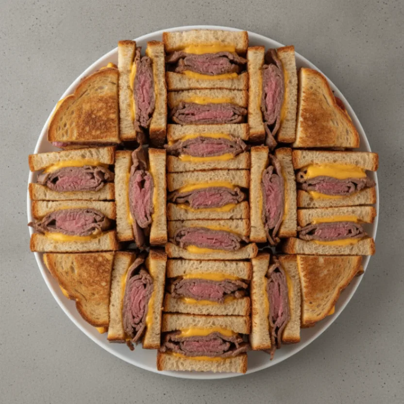Sandwich Platter with Roast Beef and Cheddar Sandwiches