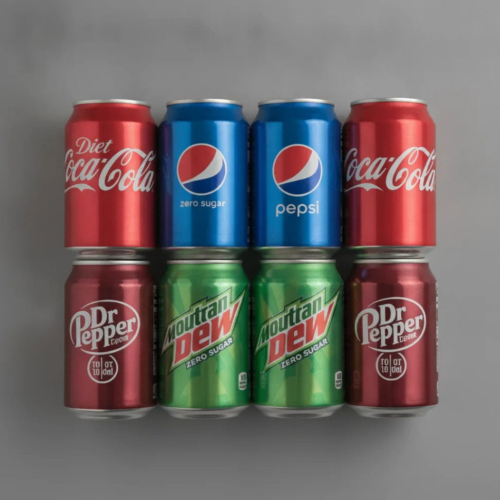 Assorted Individual Sodas with Half Diet and Half Regular Sodas