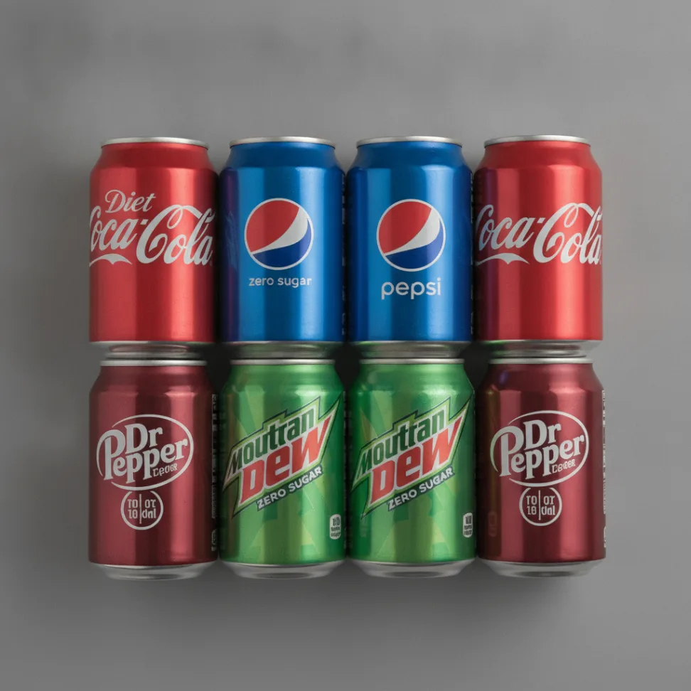 Assorted Individual Sodas with Half Diet and Half Regular Sodas