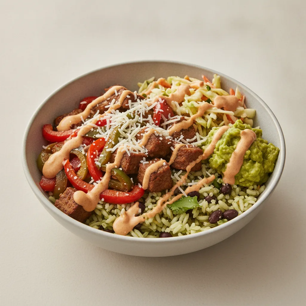 Beyond Meat Fajita Bowl (Vegan Cheese)