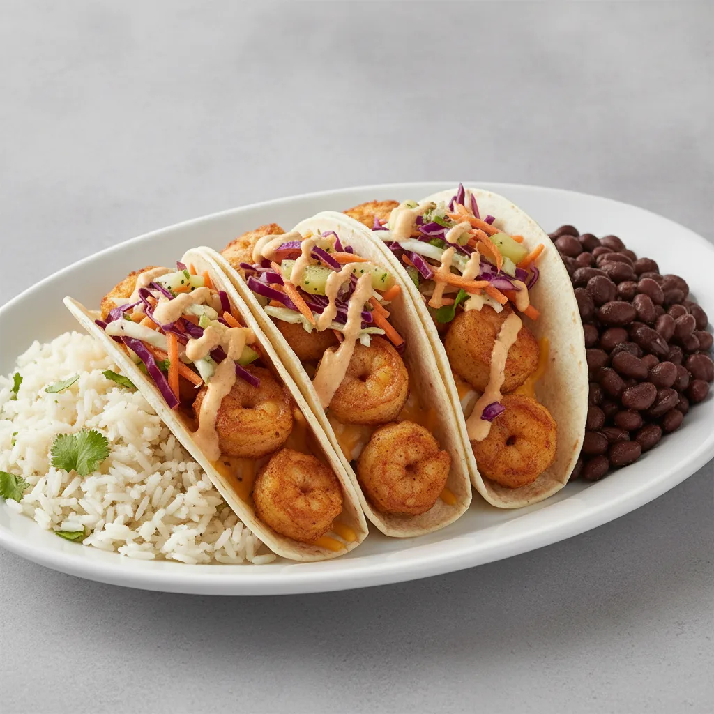 Chipotle Fried Shrimp Taco Plate