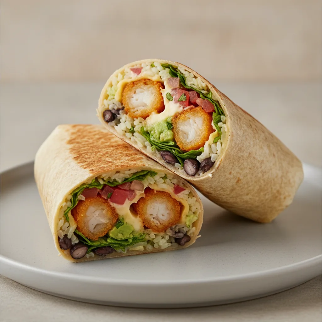Aztec Burrito with Fried Shrimp