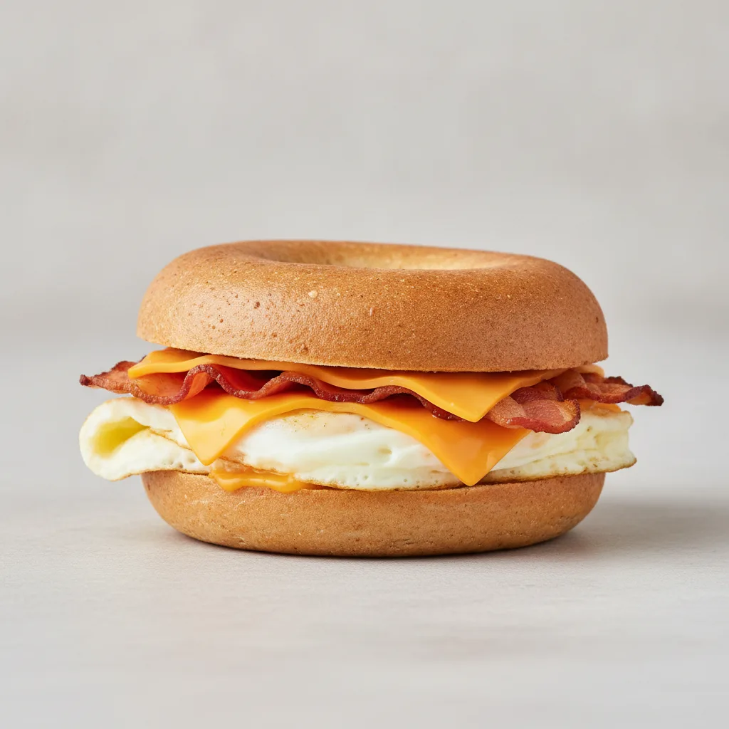 Bacon, Egg and Cheese Gluten-Free Bagel Sandwich Bacon, Egg and Cheese Gluten-Free Bagel Sandwich
