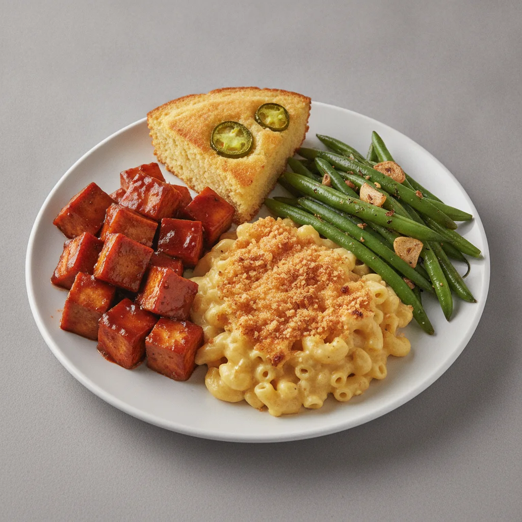 BBQ Tofu Meal and Mac BBQ Tofu Meal and Mac