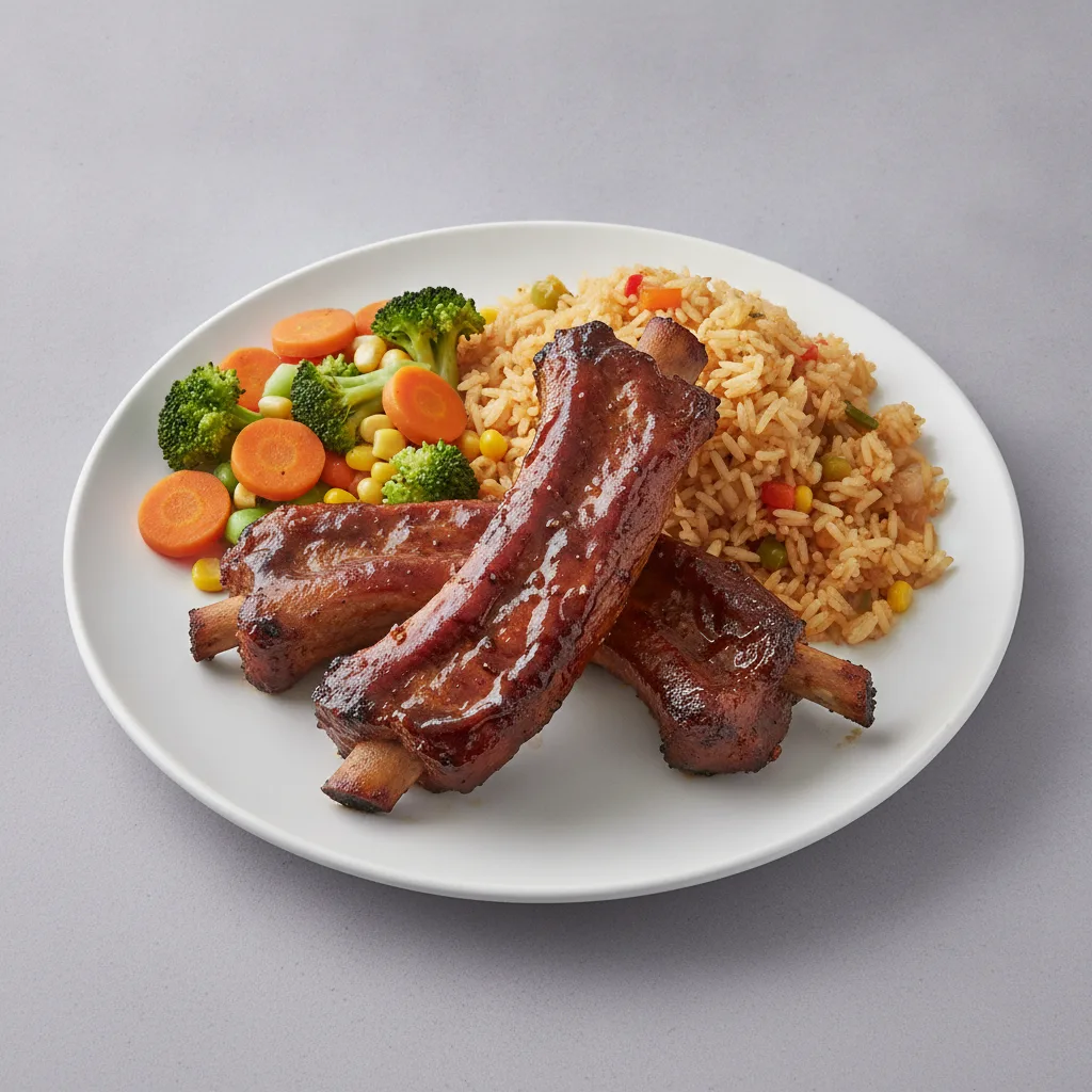 BBQ Pork Rib and Rice Pilaf Meal BBQ Pork Rib and Rice Pilaf Meal