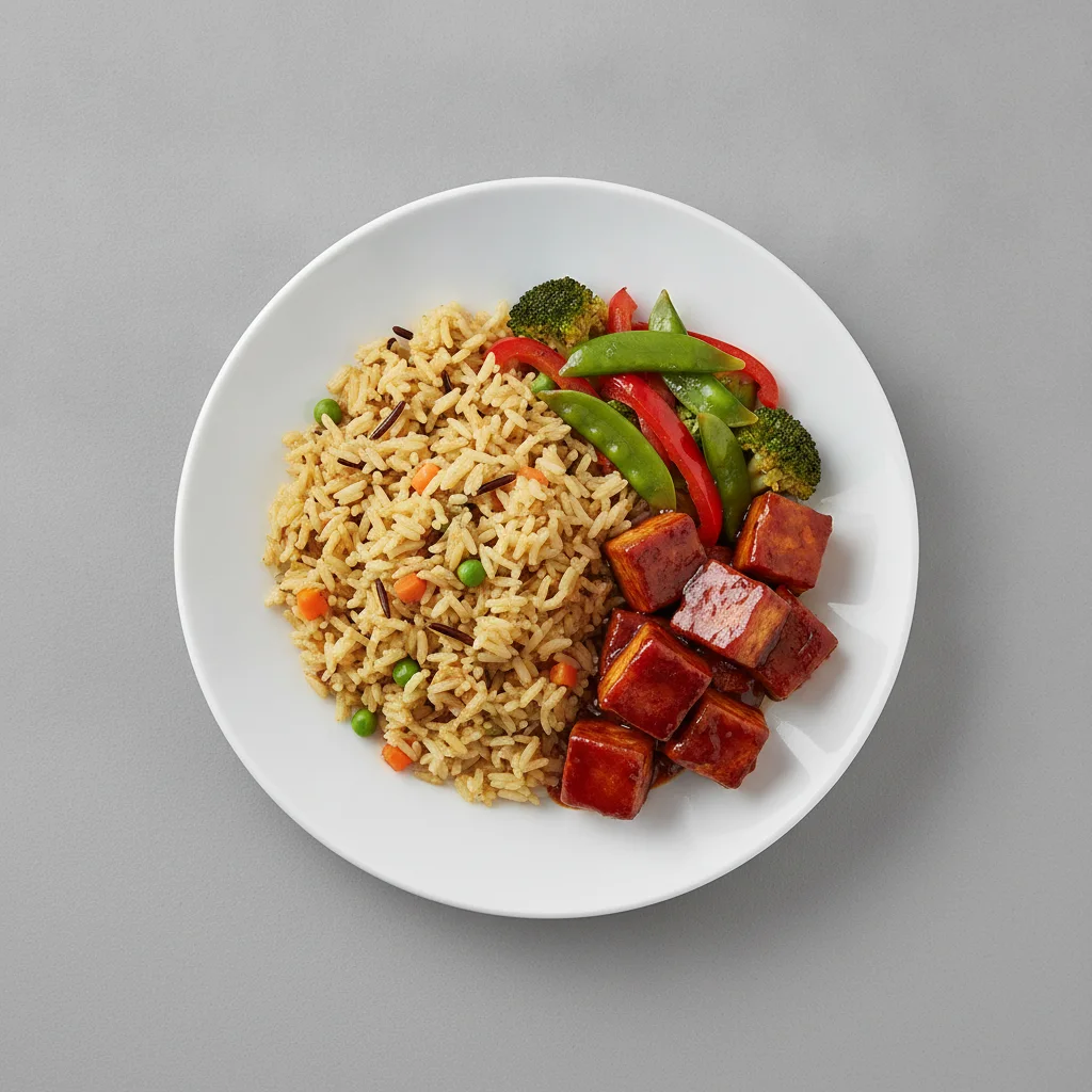 BBQ Tofu and Rice Pilaf Meal BBQ Tofu and Rice Pilaf Meal