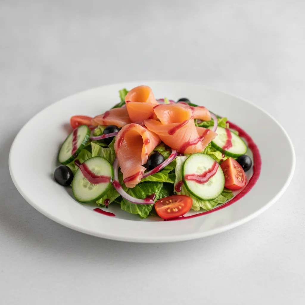 Garden Salad - Raspberry Vinaigrette With Smoked Salmon Garden Salad - Raspberry Vinaigrette With Smoked Salmon