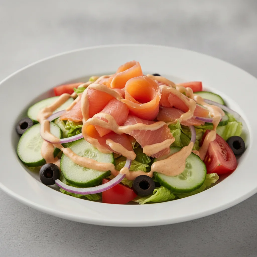 Garden Salad - Russian With Smoked Salmon Garden Salad - Russian With Smoked Salmon