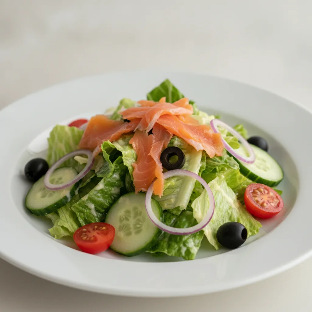Garden Salad - Caesar With Smoked Salmon Garden Salad - Caesar With Smoked Salmon
