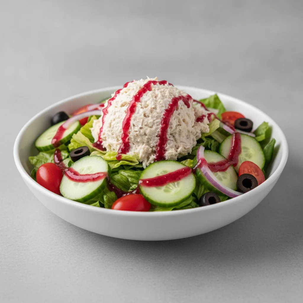 Garden Salad - Raspberry Vinaigrette With Chicken Salad Garden Salad - Raspberry Vinaigrette With Chicken Salad