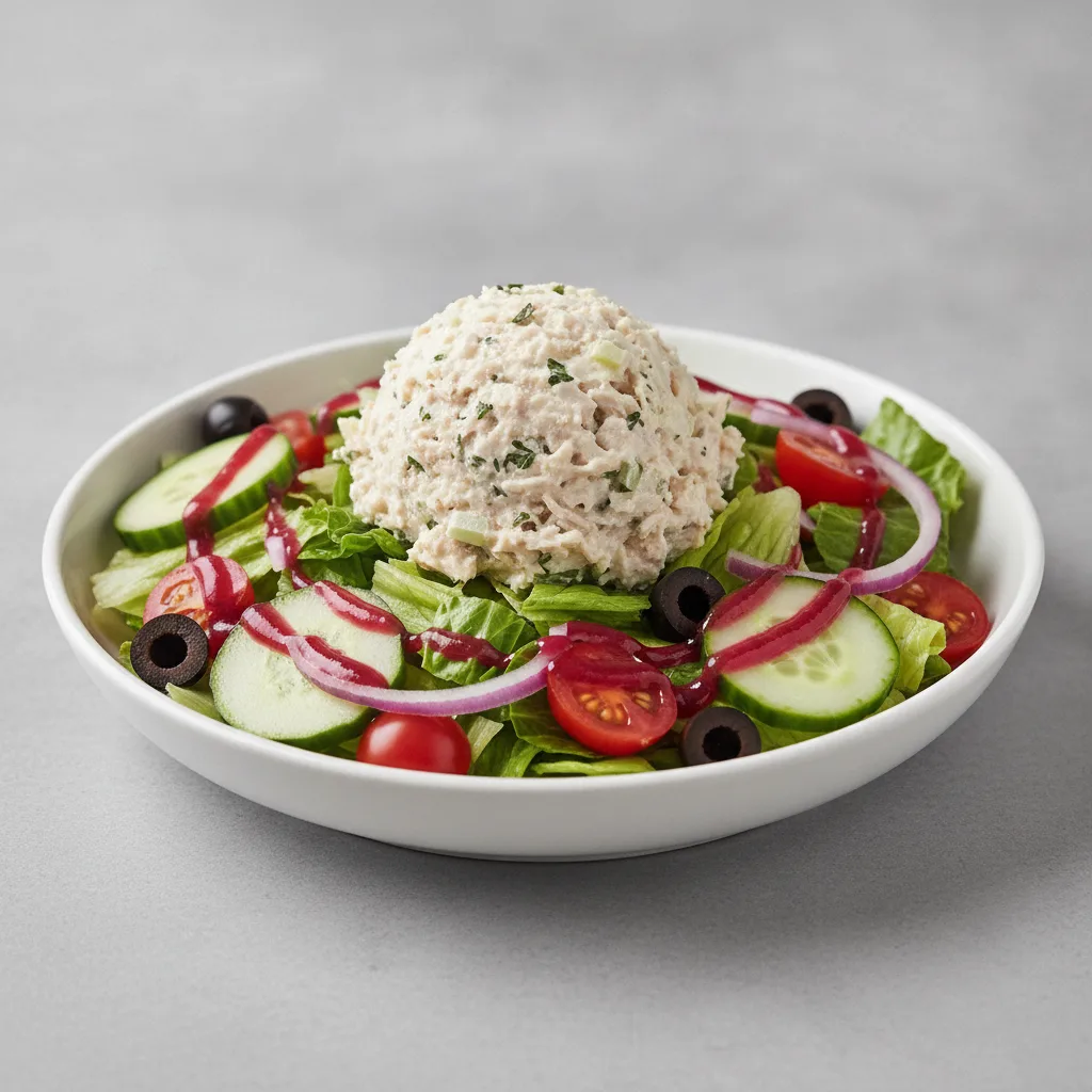 Garden Salad - Red Wine Vinaigrette With Chicken Salad Garden Salad - Red Wine Vinaigrette With Chicken Salad