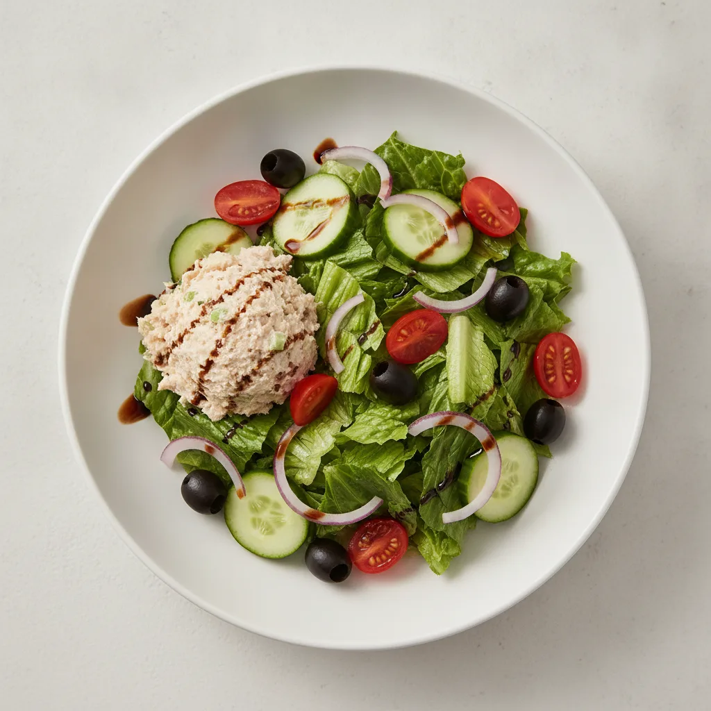 Garden Salad - Balsamic With Tuna Salad Garden Salad - Balsamic With Tuna Salad
