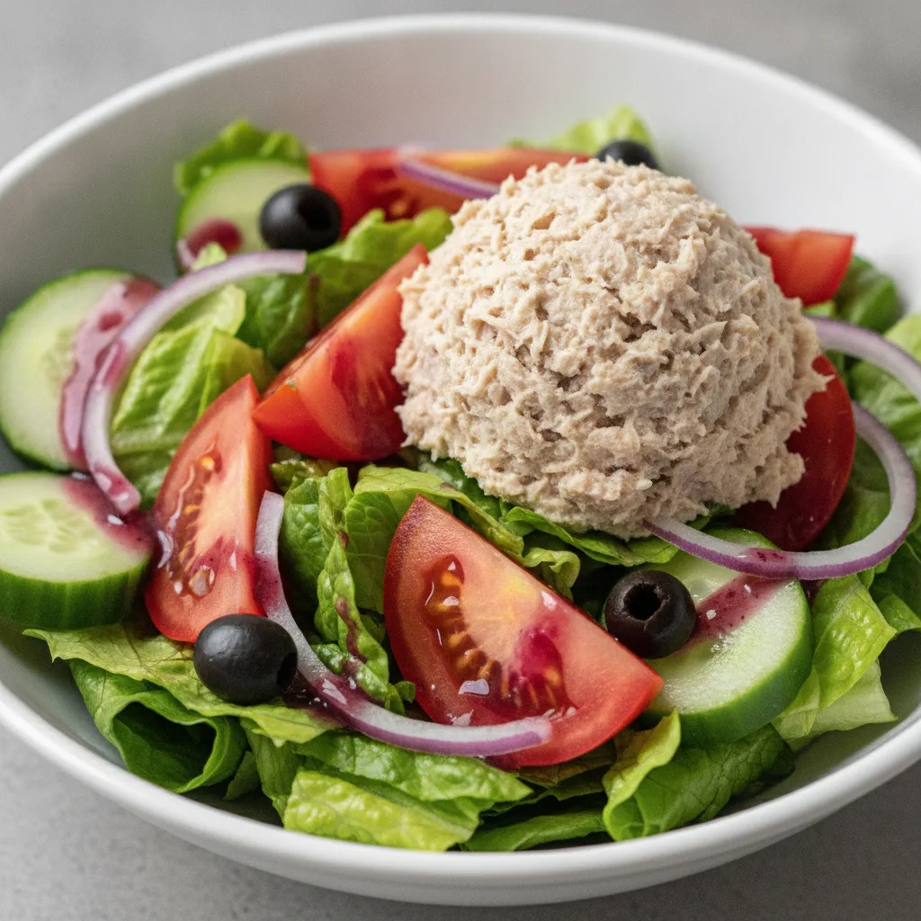 Garden Salad - Red Wine Vinaigrette With Tuna Salad Garden Salad - Red Wine Vinaigrette With Tuna Salad