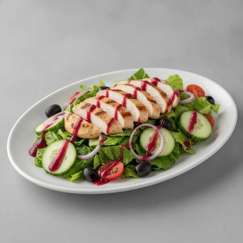 Garden Salad - Raspberry Vinaigrette With Grilled Chicken Garden Salad - Raspberry Vinaigrette With Grilled Chicken