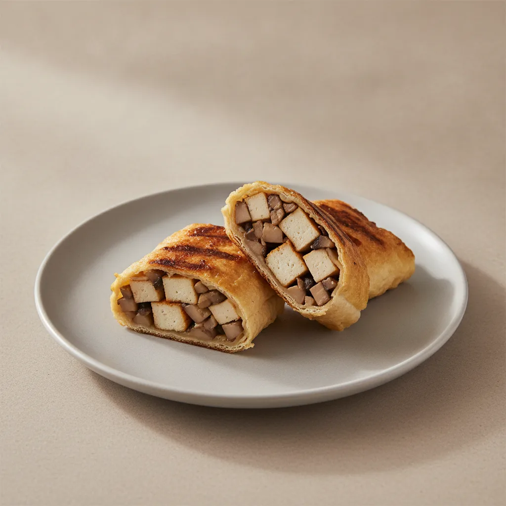Grilled Tofu/Mushroom in Tofu Skin Wrap Grilled Tofu/Mushroom in Tofu Skin Wrap