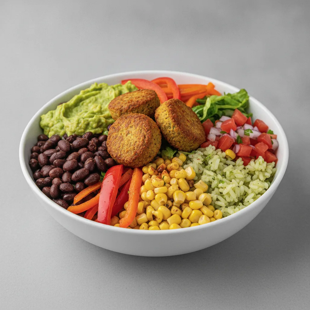 Burrito Bowl with Baked Falafel Burrito Bowl with Baked Falafel