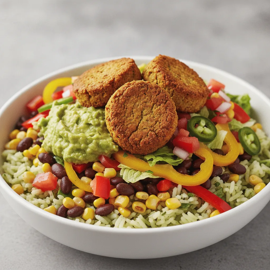 Burrito Bowl with Baked Falafel Burrito Bowl with Baked Falafel