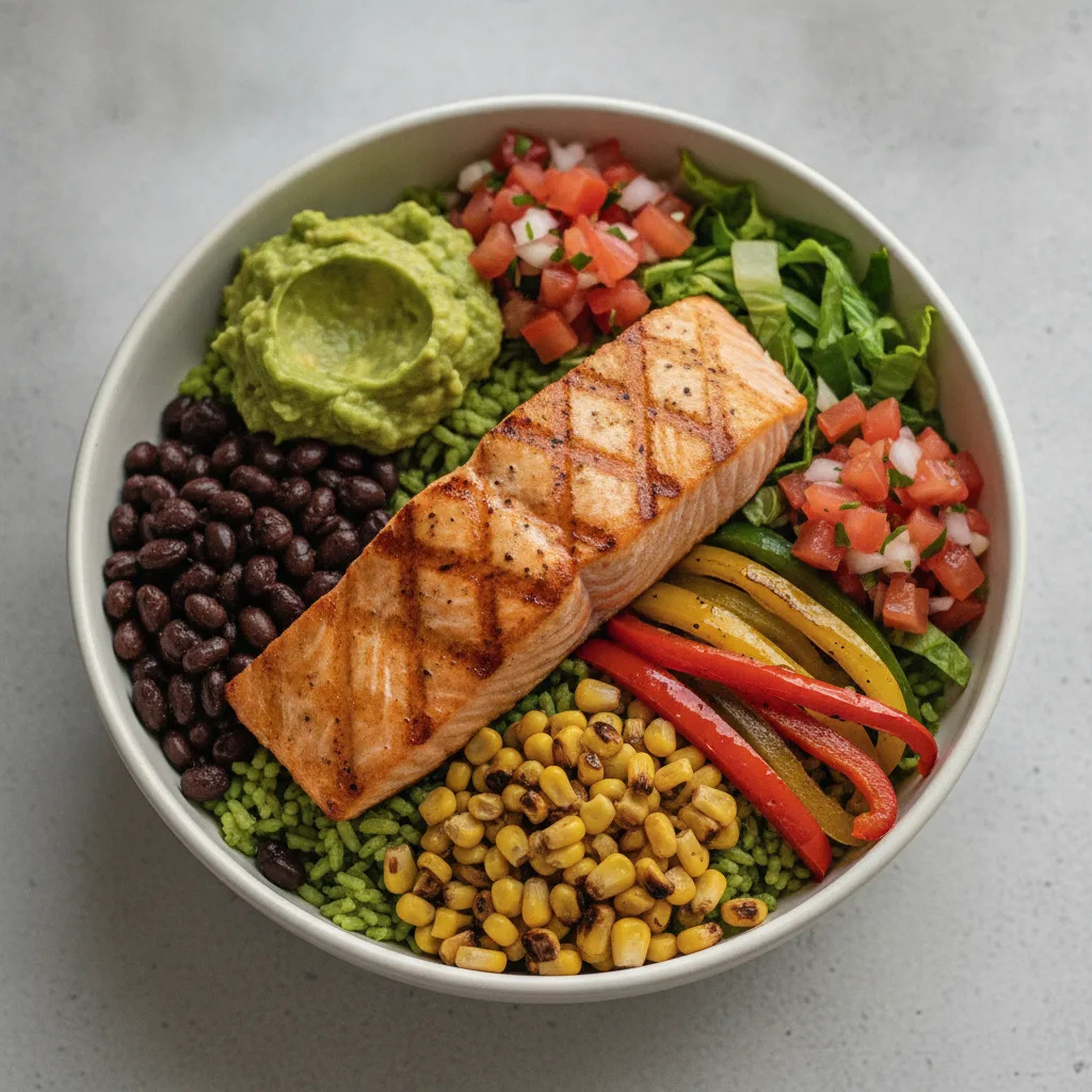 Burrito Bowl with Grilled Salmon Burrito Bowl with Grilled Salmon