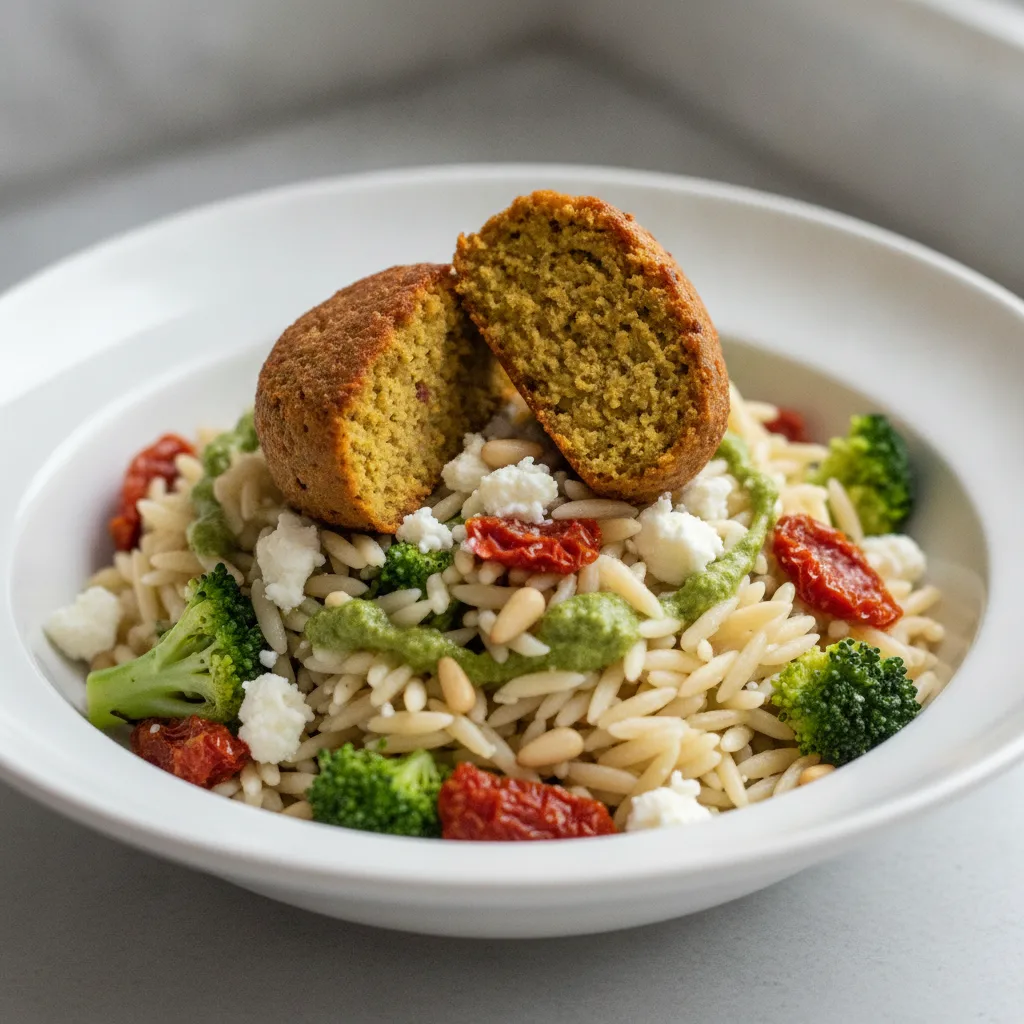 Orzo Bowl with Baked Falafel Orzo Bowl with Baked Falafel