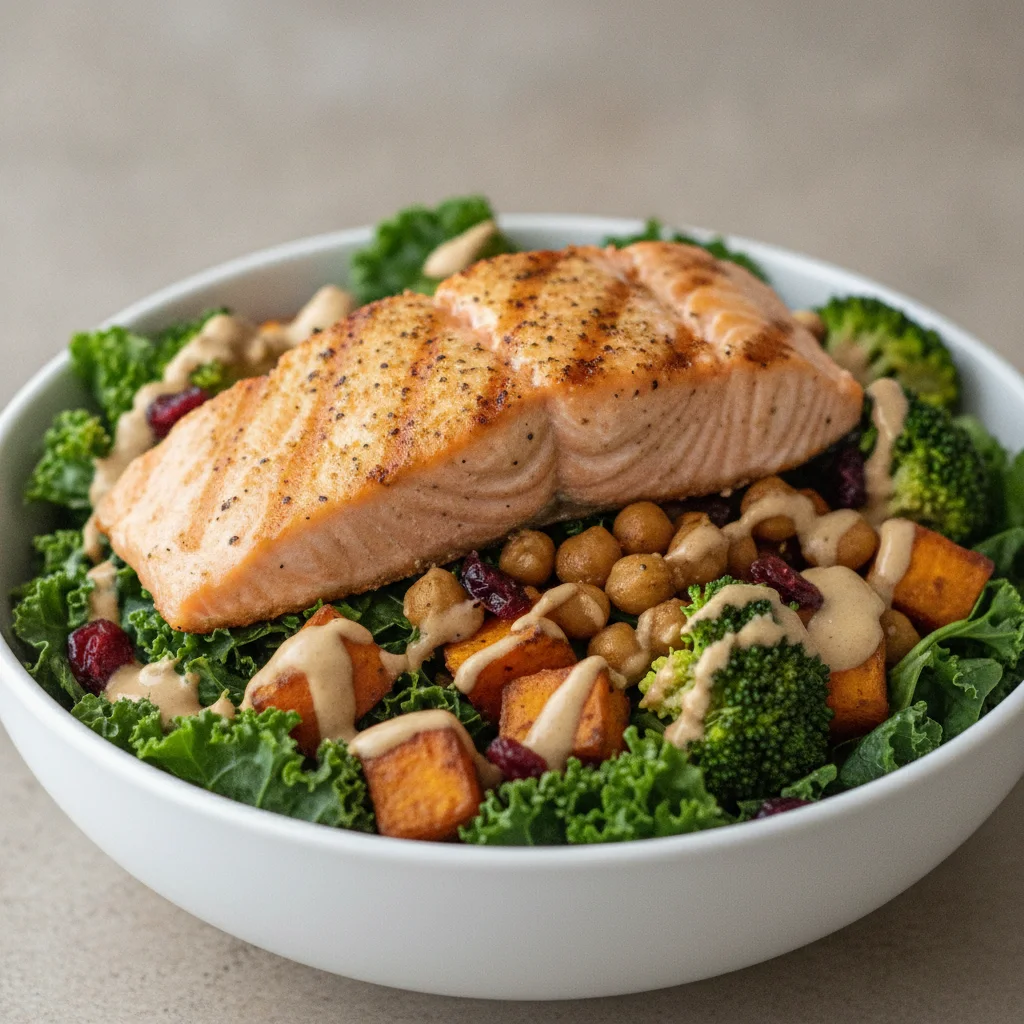 Buddha Bowl with Grilled Salmon Buddha Bowl with Grilled Salmon