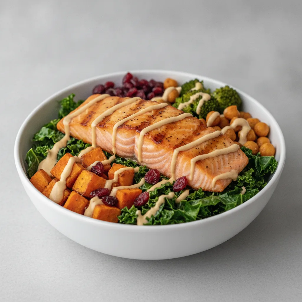 Buddha Bowl with Grilled Salmon Buddha Bowl with Grilled Salmon