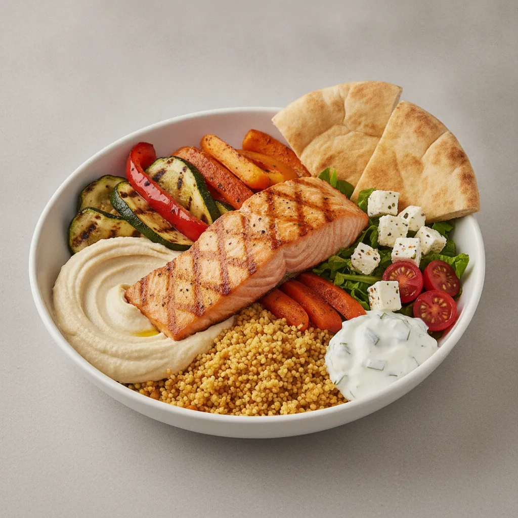 Shawarma Bowl with Grilled Salmon Shawarma Bowl with Grilled Salmon